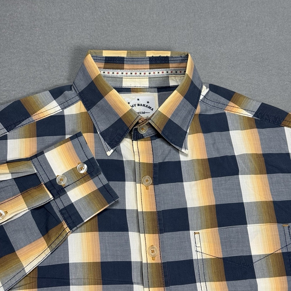 Tommy Bahama Denim Button Down Shirt Mens M Long Sleeve Cotton Buffalo Check